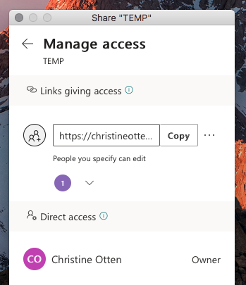 Share an entire folder from OneDrive Desktop - MAC